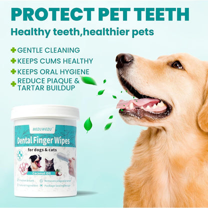 Paw-some Coconut Kisses: 60 Finger Wipes to Tame the Plaque Monsters in Your Pup’s Grill!