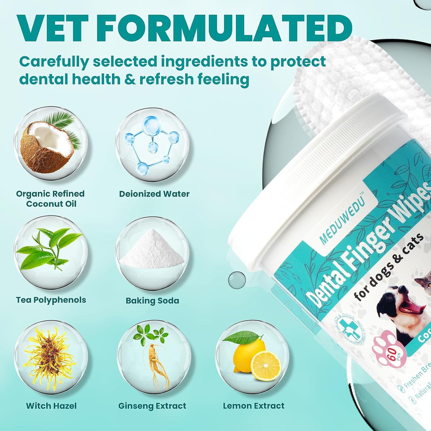Paw-some Coconut Kisses: 60 Finger Wipes to Tame the Plaque Monsters in Your Pup’s Grill!