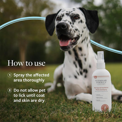 Veterinary Formula Clinical Care Medicated Spray for Hot Spot & Itch Relief - 8 Oz Spray for Dogs & Cats - Soothes Sensitive Skin & Reduces Scratching & Licking