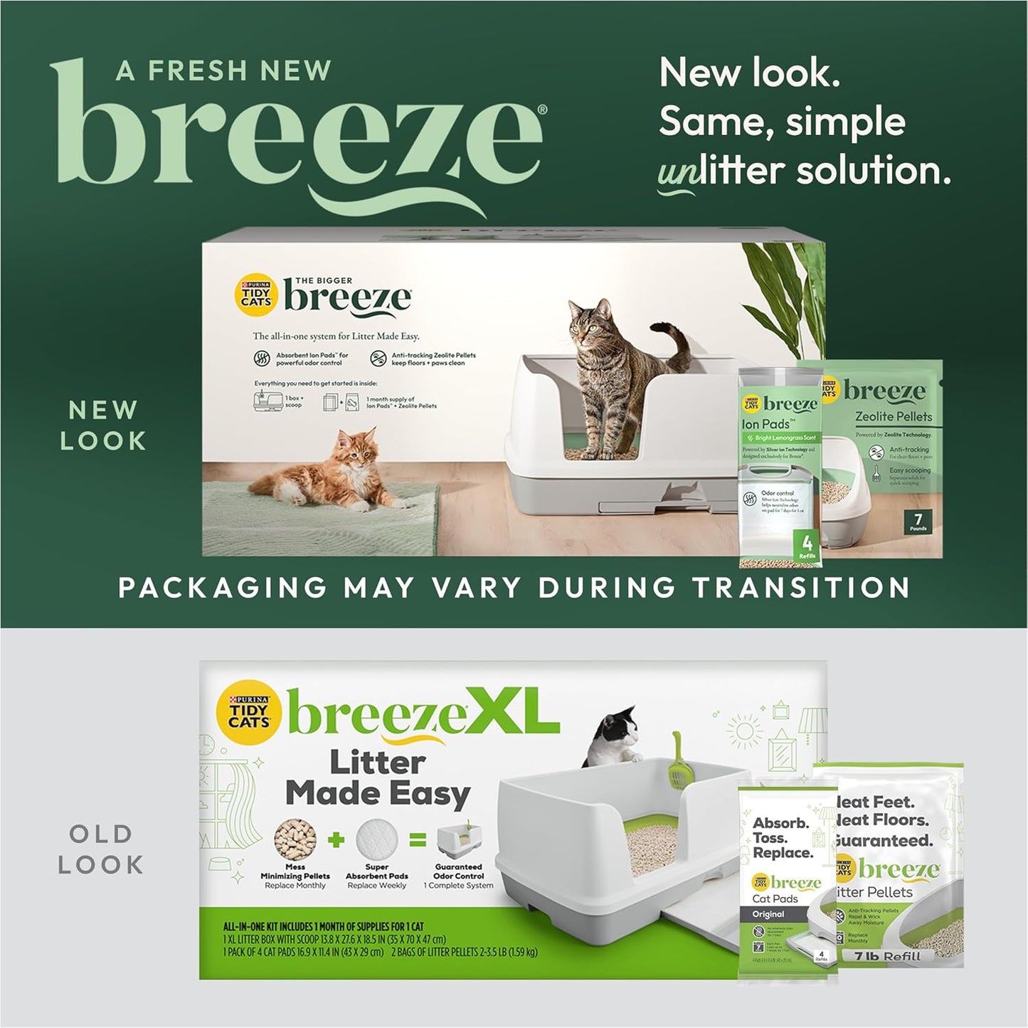 Transform Your Cat's Litter Experience with the Purina Tidy Cats Breeze XL All-In-One Odor Control System - Perfect for Multi-Cat Households!