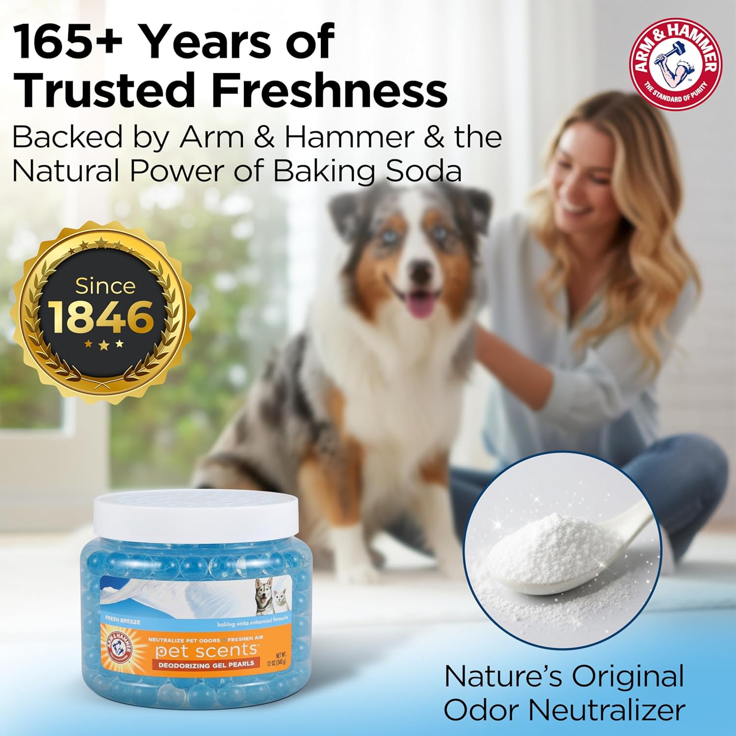  Pet Air Care Deodorizing Gel Beads, Long-Lasting Odor Eliminator for Rooms, Closets, and Small Spaces