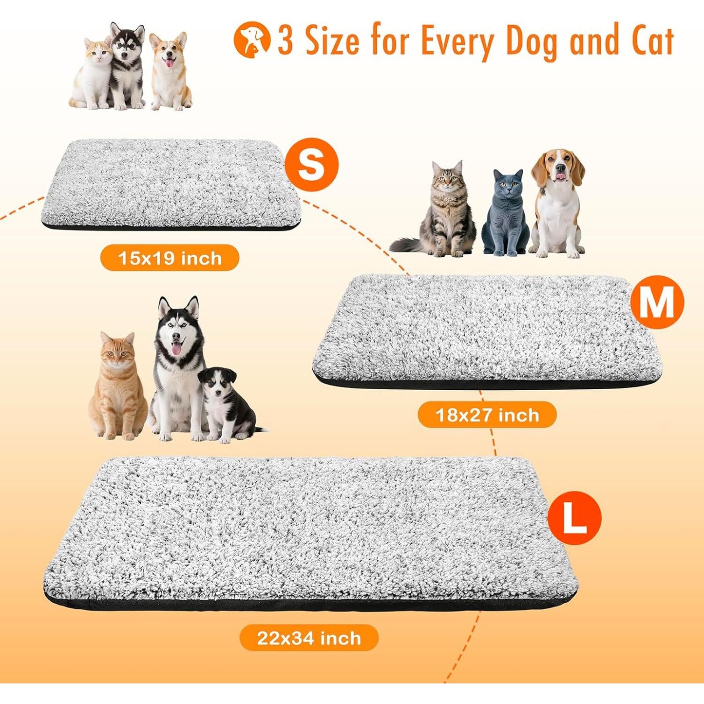Self-Warming Cat Bed with Removable Washable Cover, Non-Slip Design, 15" x 19