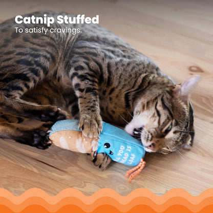 Cat toy, Loaf Kicker with Catnip and Dental Mesh, 6.5 inches