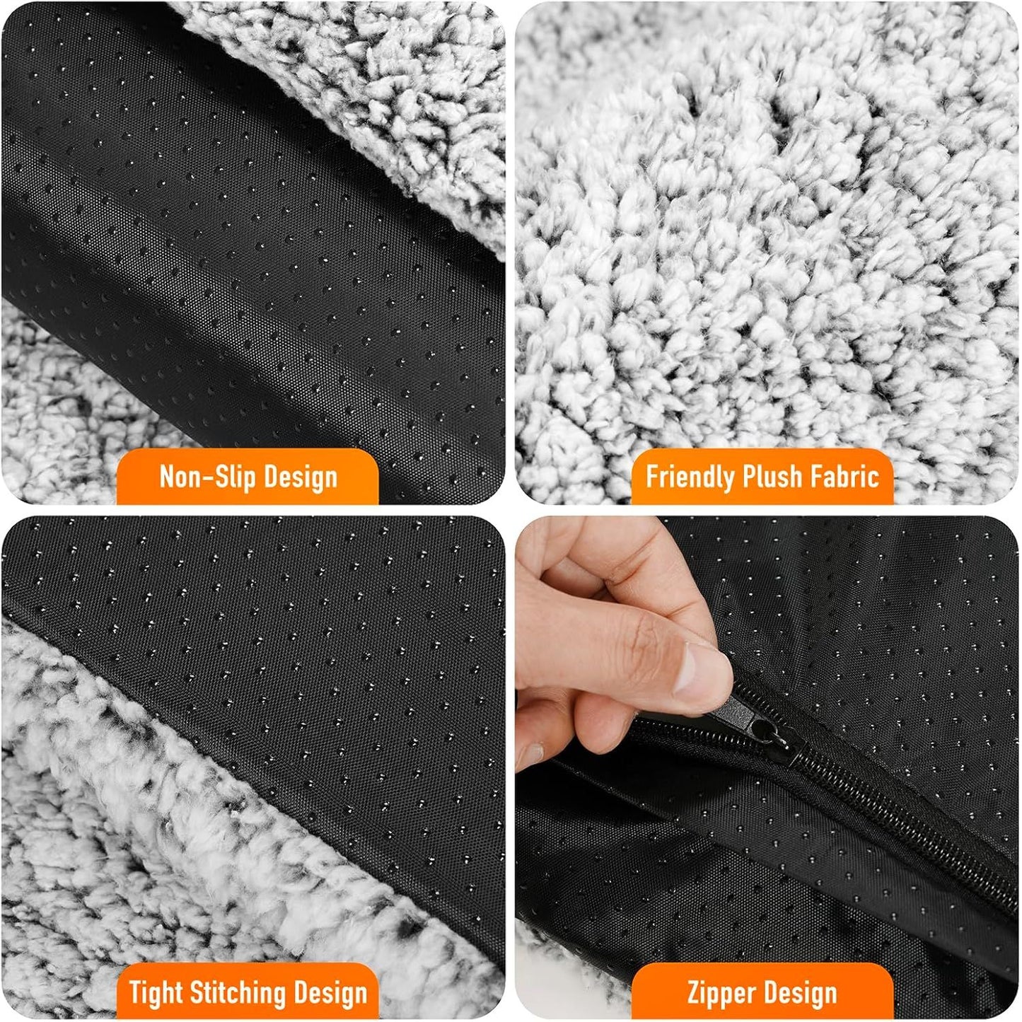 Self-Warming Cat Bed with Removable Washable Cover, Non-Slip Design, 15" x 19