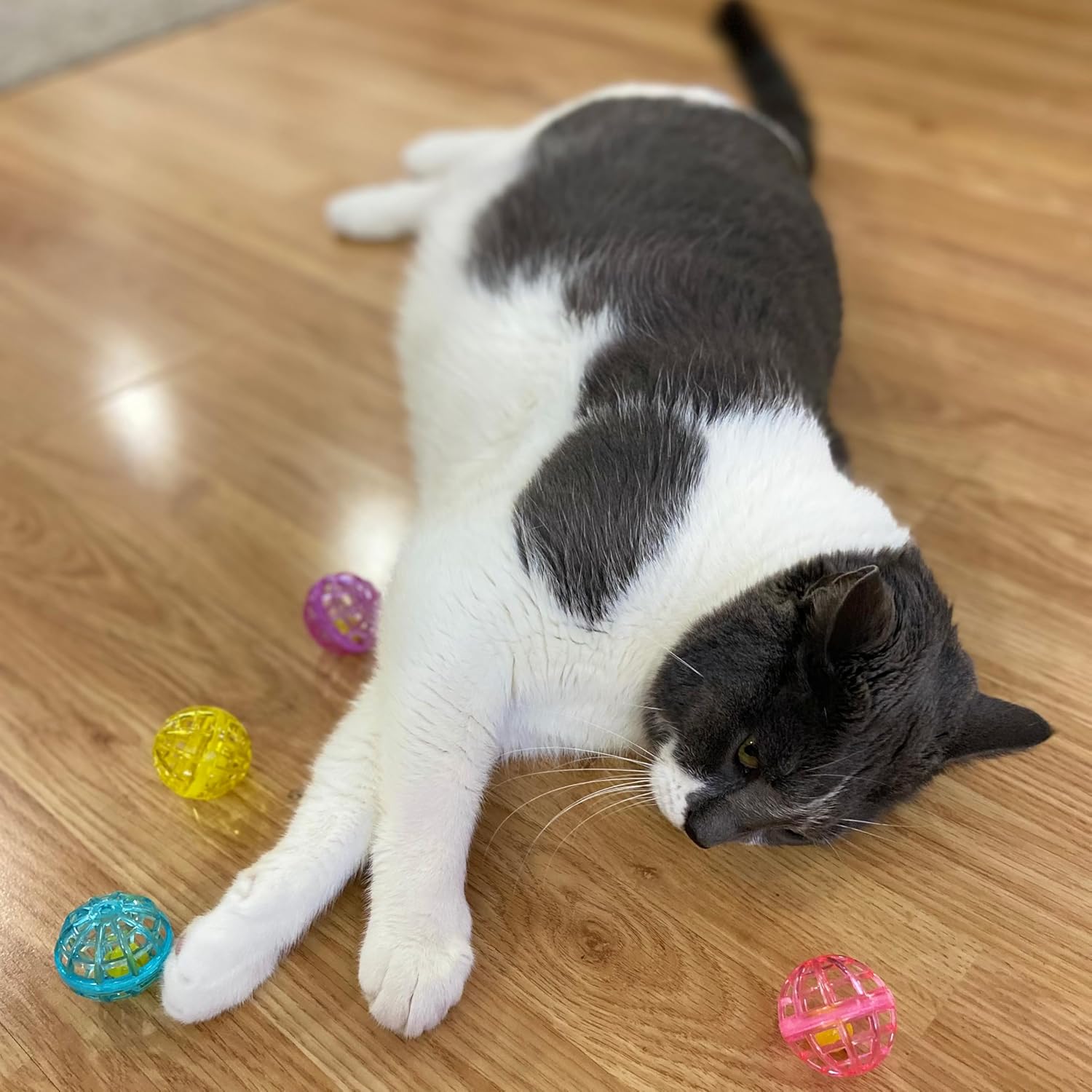 Durable, Fun Balls with Bells Perfect for Swatting and Batting, Colorful Toys to Entertain Indoor Cats and Kittens, - 1.5 Inch, 4 Pcs