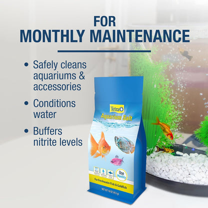 Aquarium Salt for Freshwater Fish Tanks - 16 Ounces, Enhances Health for Tropical and Goldfish Aquariums