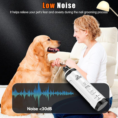  Electric Pet Nail Trimmers with LED Light - Dual-Speed, Quiet Clippers for Dogs and Cats of All Sizes