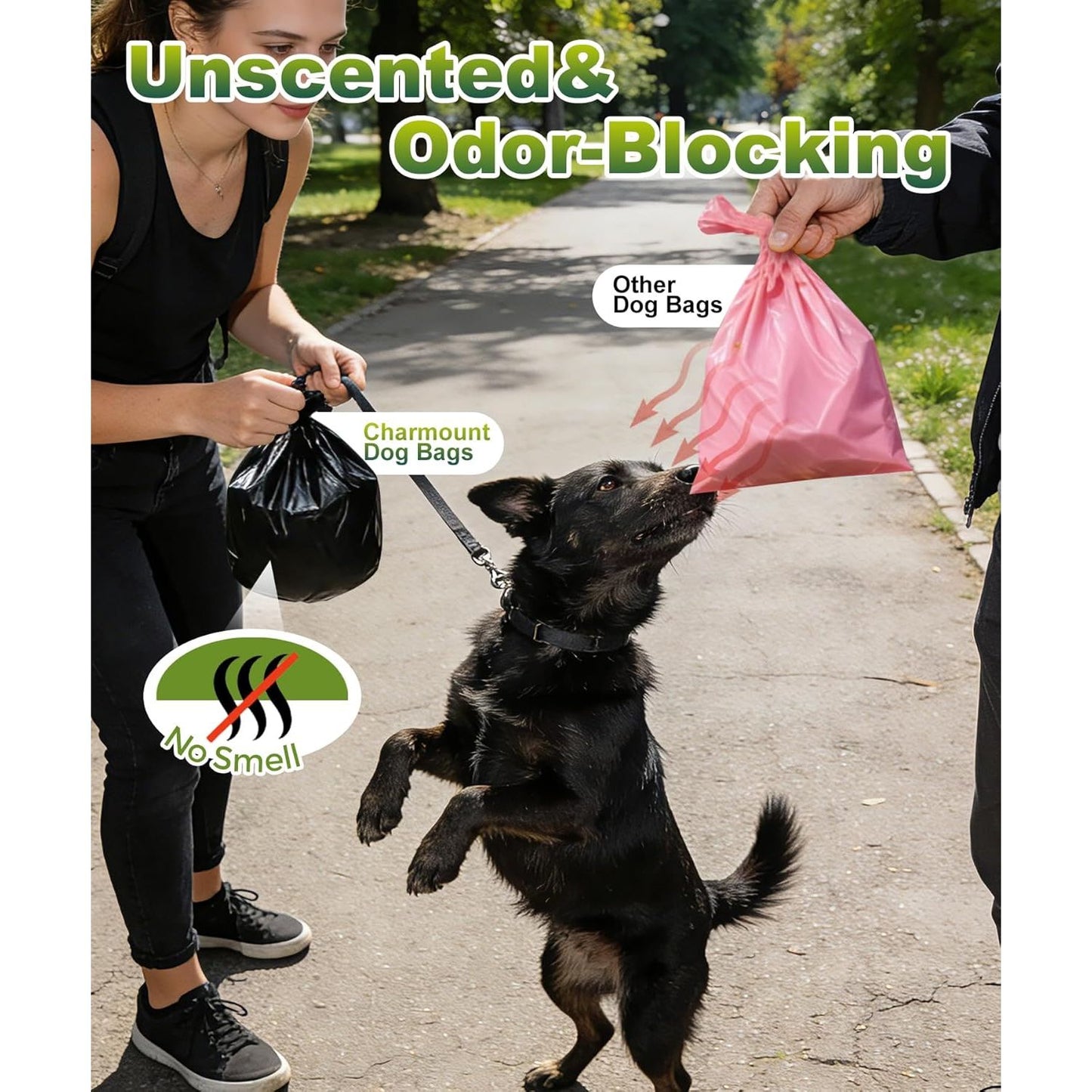 200 Count Dog Waste Bags with Zippered Pouch Dispenser for Dogs of All Sizes
