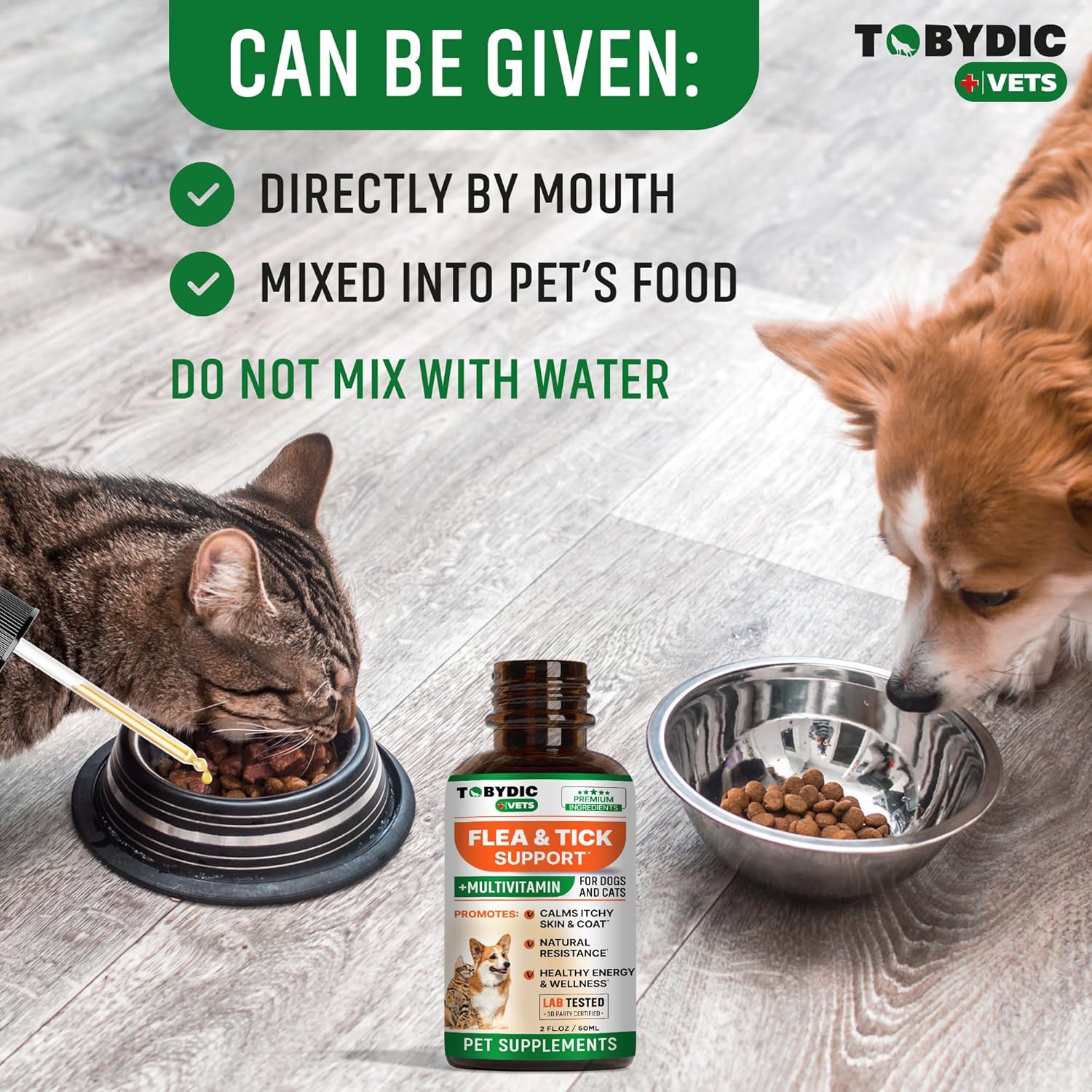 Natural Flea & Tick Prevention Multivitamin for Dogs and Cats - Made in the USA