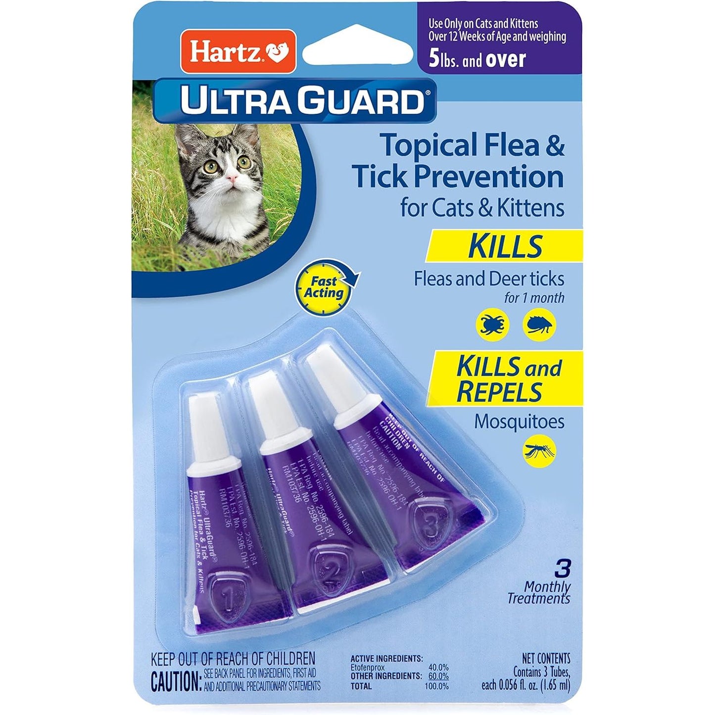 Ultraguard Topical Flea and Tick Prevention for Cats and Kittens - Three Monthly Treatments