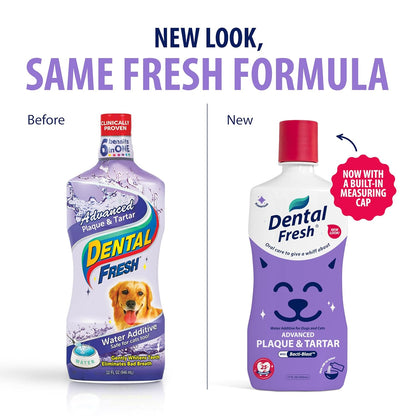 Dental Fresh Advanced Oral Care Water Additive for Dogs & Cats – Effortlessly Support Clean Teeth, Healthy Gums & Fresh Breath – 17 Fl Oz