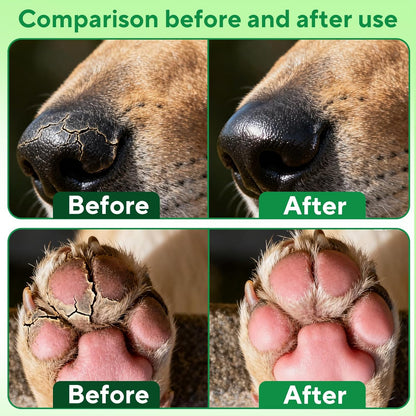 Lick-Safe Dog Paw and Nose Balm - All-Natural Moisturizer for Dry, Cracked Snouts and Pads with Coconut Oil - 2.8 oz (80 g)