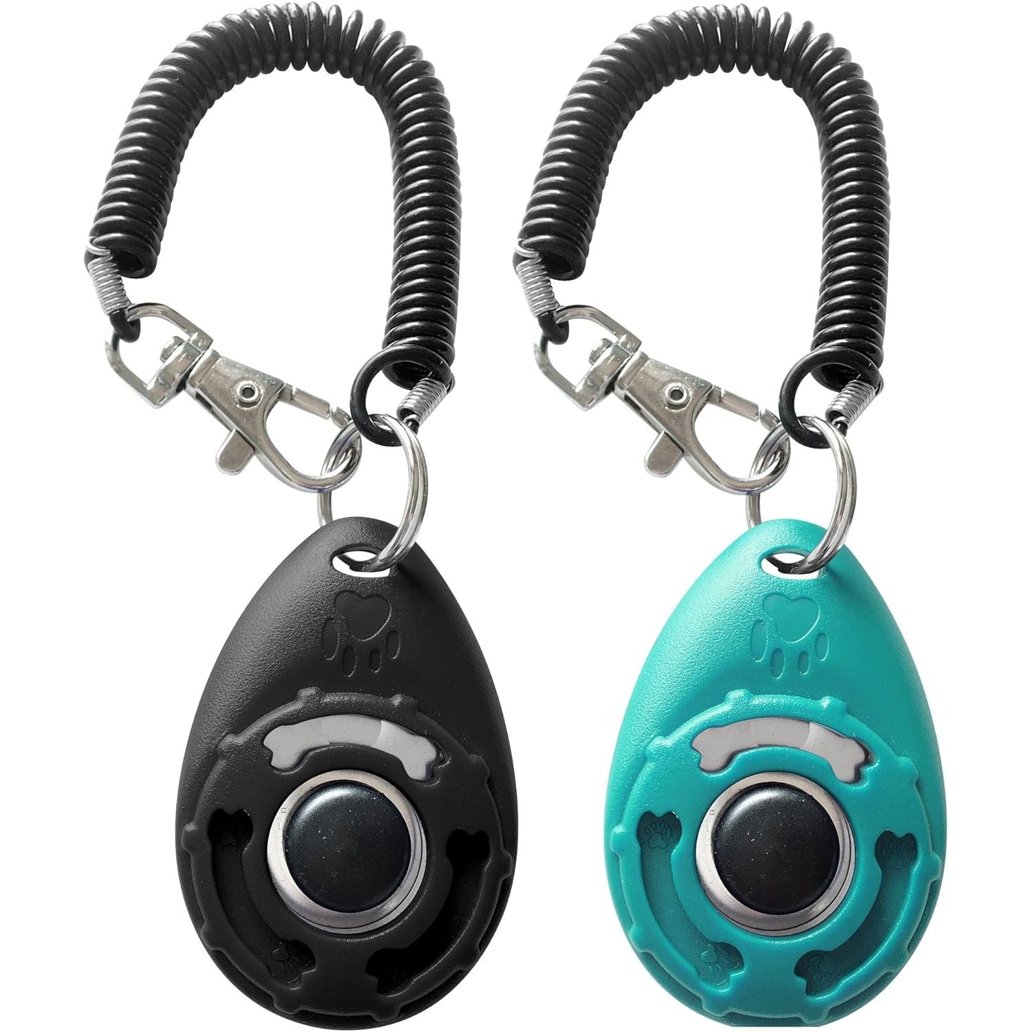 Pet Training Clicker with Wrist Strap - Dog Training Clickers in Black and Blue