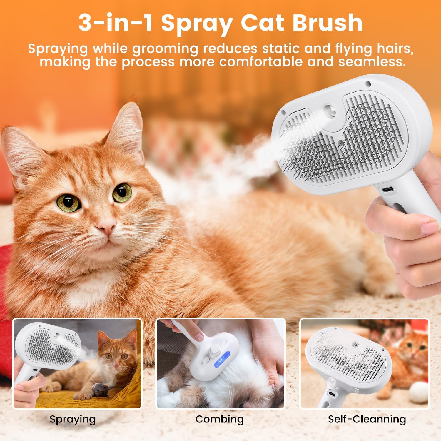 3 in 1 Cat Steam Brush 