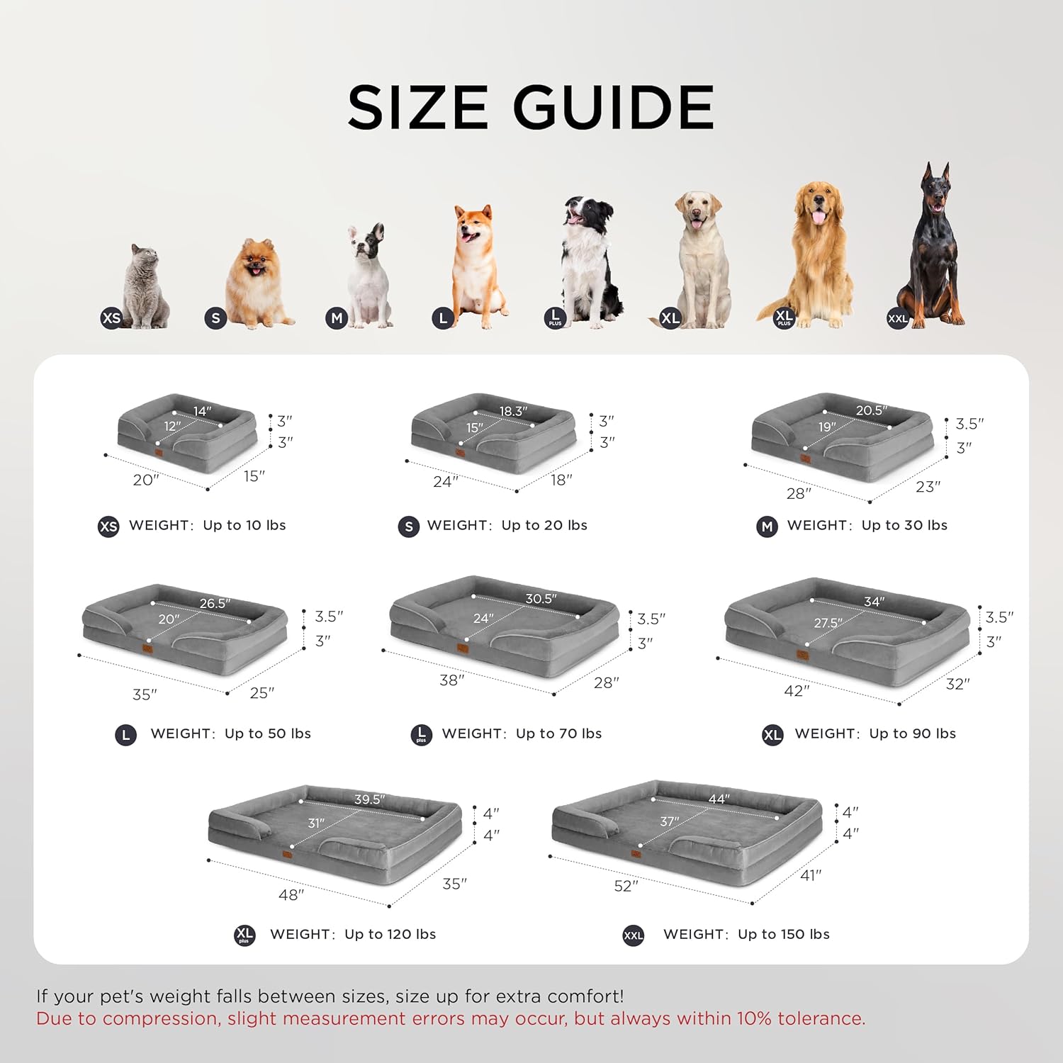 Orthopedic Pet Bed – Waterproof, Washable Sofa-Style Bed for Extra Small Dogs & Cats with Non-Skid Bottom