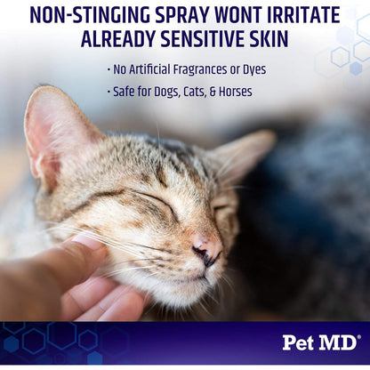 Pet MD Hydrocortisone Spray for Dogs, Cats, Horses - Itch Relief Spray & Hot Spot Treatment for Dogs, Irritated Dry Itchy Skin, Allergies, and Dermatitis - Reduces Topical Inflammation - 4 Oz