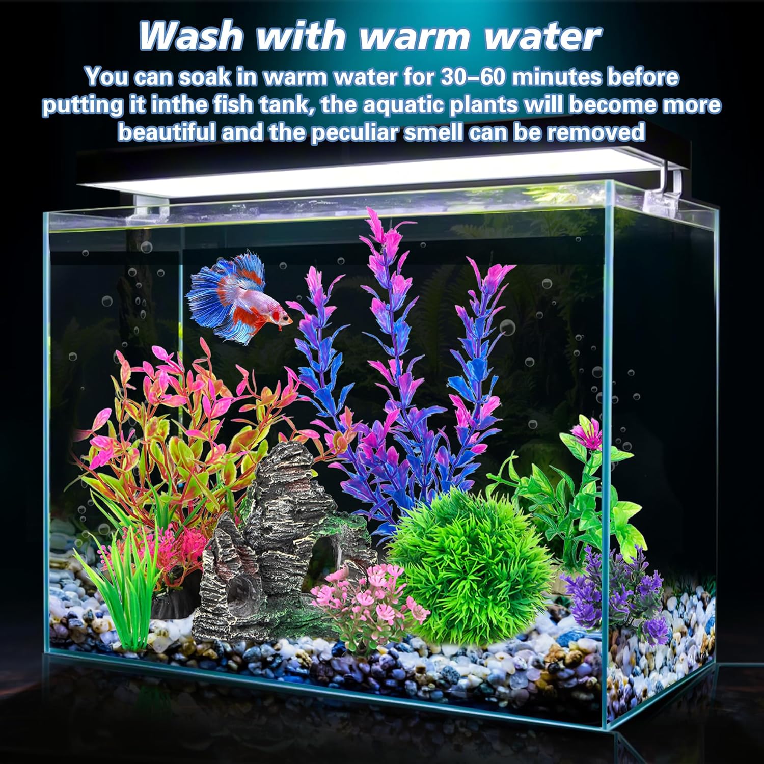 Artificial Aquarium Plant and Rock Cave Decoration Set for Goldfish and Betta Fish Tanks - Versatile Accessories for Small and Large Fish Bowls