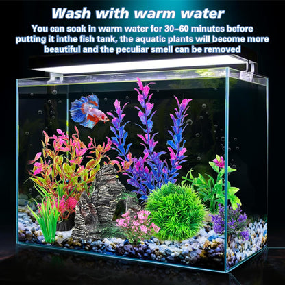 Artificial Aquarium Plant and Rock Cave Decoration Set for Goldfish and Betta Fish Tanks - Versatile Accessories for Small and Large Fish Bowls