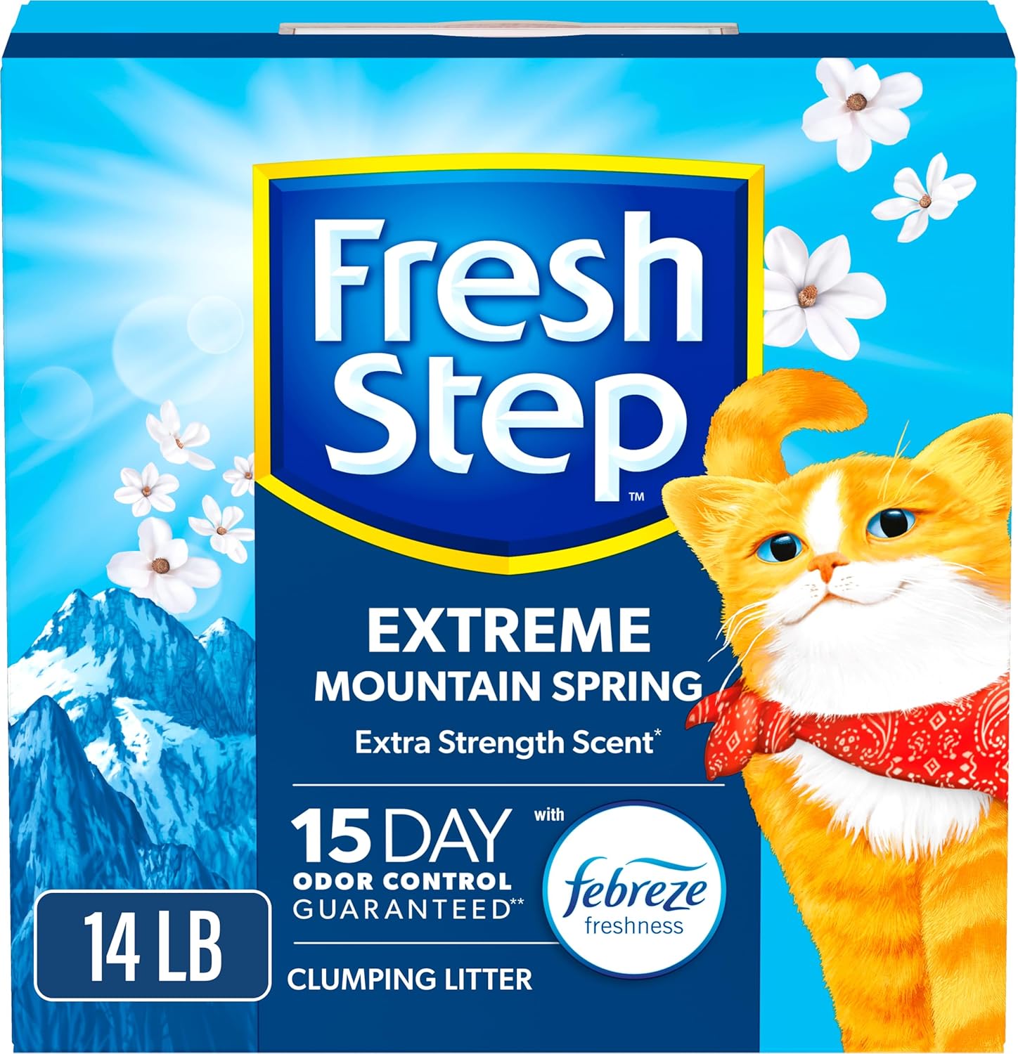 Fresh Step Clumping Cat Litter, Multi-Cat, Long Lasting Odor Control Kitty Litter with Activated Charcoal, Low Dust Formula, 14 Lb