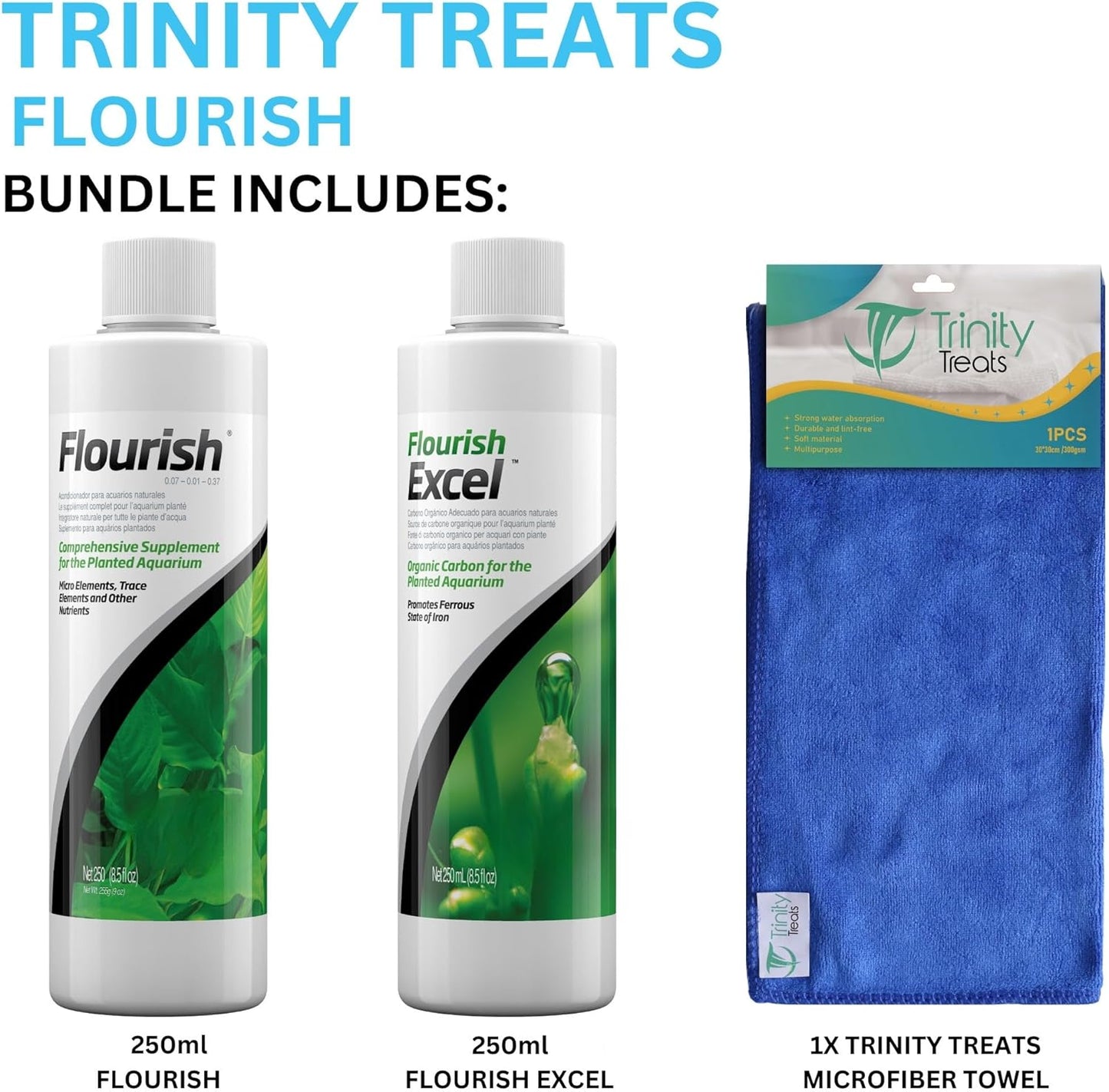 Flourish Supplement 250Ml, Flourish Excel Organic Carbon 250Ml Including Microfiber Cleaning Cloth(Flourish Planted Aquarium Supplement Flourish Excel Organic Carbon for Aquatic Plants)