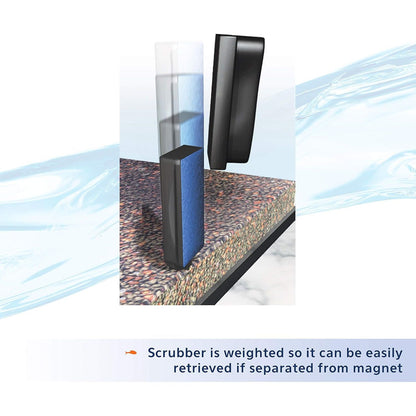 Aquarium Algae Scraper - Magnetic Cleaning Tool for Glass and Acrylic Fish Tanks, Small, Black
