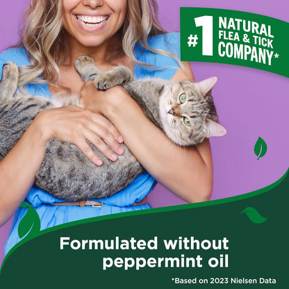 Natural Flea & Tick Easy Spray for Cats – Natural Flea & Tick Prevention with Cotton Spice Scent – Plant-Based Cat Spray with Essential Oils – Gentle Pest Control Formula – 14 Oz Bottle