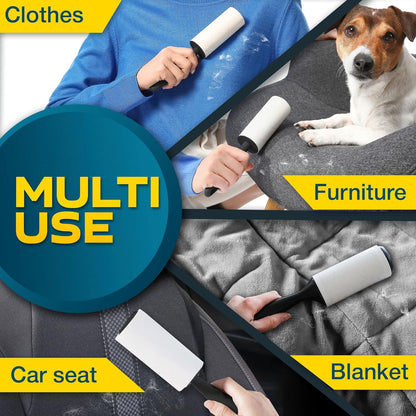 Professional Lint Rollers for Pet Hair Removal - 5 Large Sticky Rollers for Couch, Clothing, Furniture, and Carpet