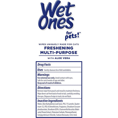 Multi-Purpose Cat Grooming Wipes with Aloe Vera 