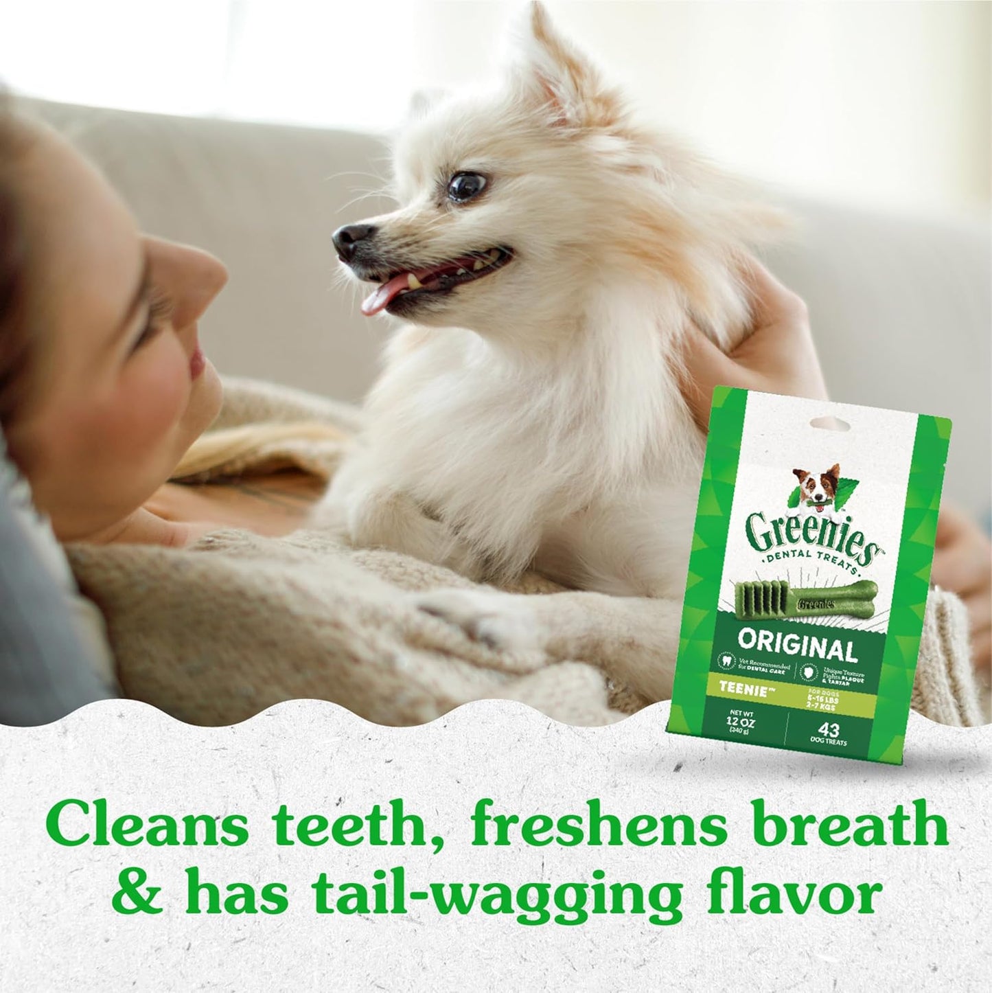 Greenies Original Teenie Dental Dog Treats, 12 Oz. Pack (43 Treats)