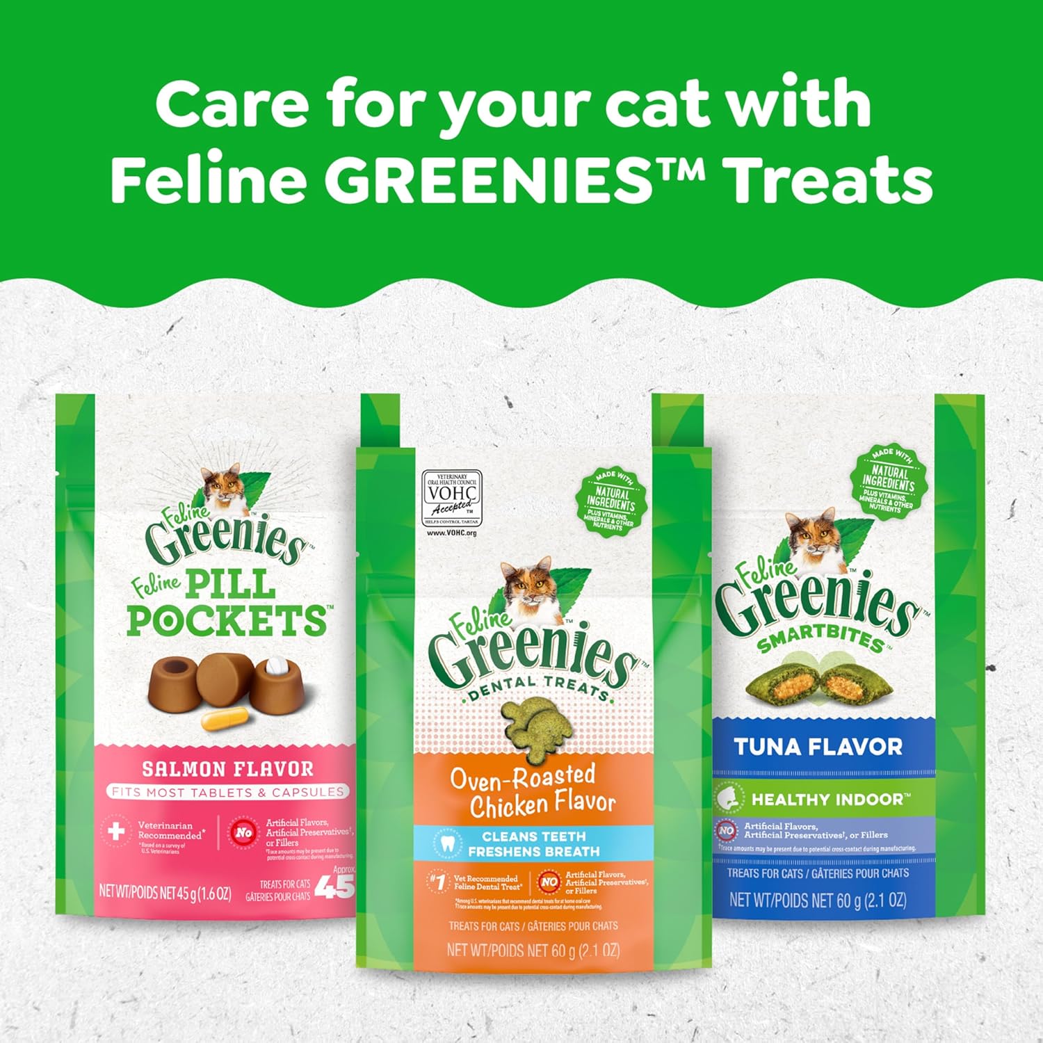 Delicious Greenies Feline Adult Dental Cat Treats - Oven Roasted Chicken Flavor, 9.75 Oz. Tub for Healthy Teeth and Fresh Breath