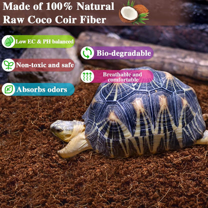  2-Pack Organic Coconut Fiber Substrate for Terrarium Bedding - Ideal for Reptiles, Tortoises, Bearded Dragons, Leopard Geckos, Snakes, Hermit Crabs, Frogs, and Tarantulas