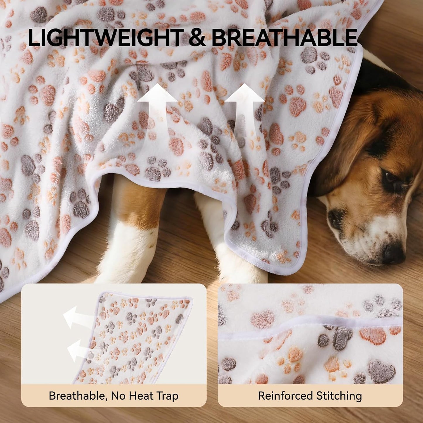 Fleece Dog/Cat Blankets - 3 Pack Super Soft Fluffy Flannel Throws for Pets, 23x16 Inches