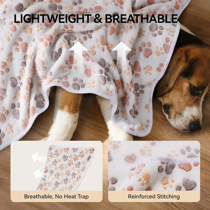 Fleece Dog/Cat Blankets - 3 Pack Super Soft Fluffy Flannel Throws for Pets, 23x16 Inches