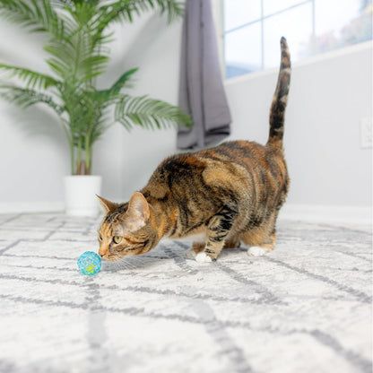 Durable, Fun Balls with Bells Perfect for Swatting and Batting, Colorful Toys to Entertain Indoor Cats and Kittens, - 1.5 Inch, 4 Pcs