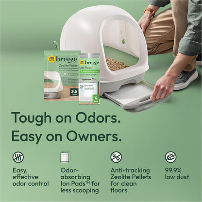 Transform Your Cat's Litter Experience with the Purina Tidy Cats Breeze Hooded Litter Box System - Complete Starter Kit with Pellets & Pads