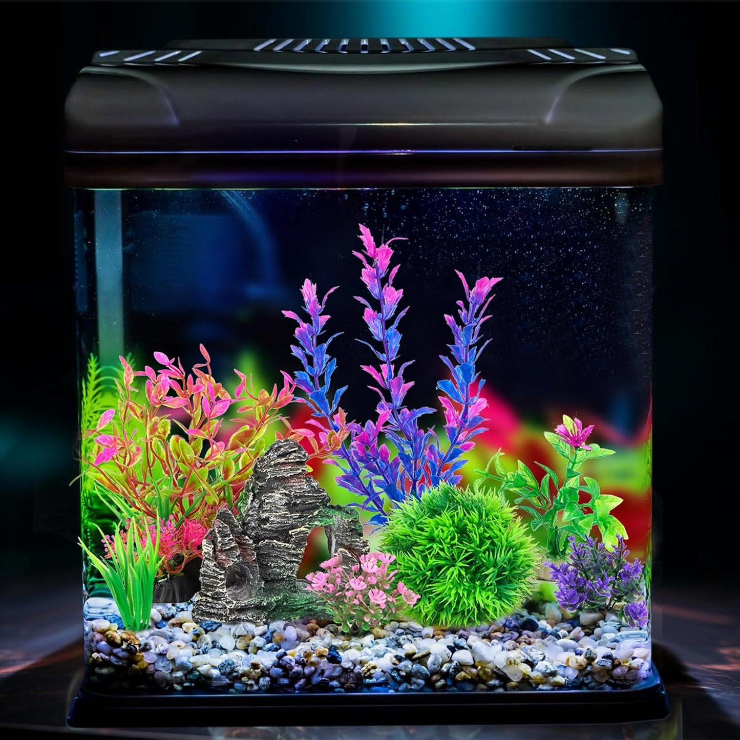 Artificial Aquarium Plant and Rock Cave Decoration Set for Goldfish and Betta Fish Tanks - Versatile Accessories for Small and Large Fish Bowls
