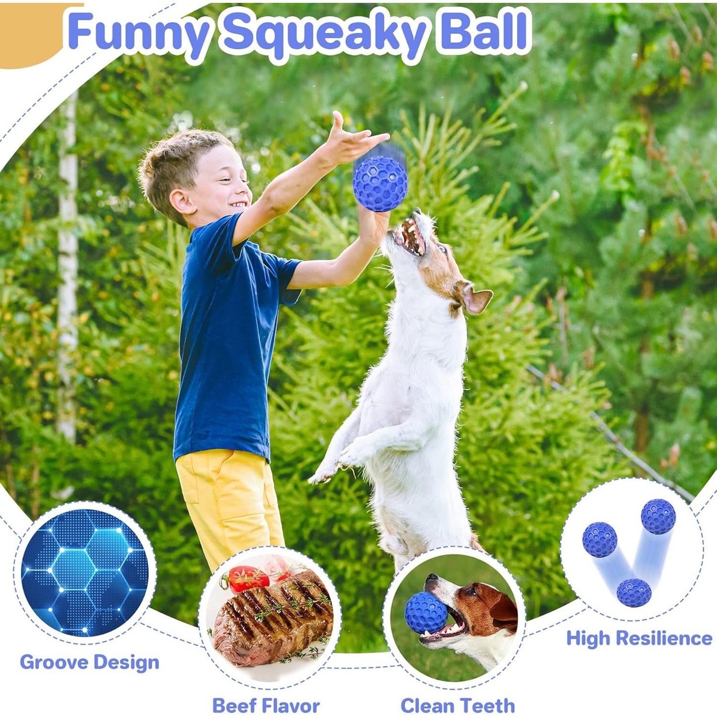 Indestructible Squeaky Dog Ball - Ideal for Large Breeds Waterproof for Outdoor Use