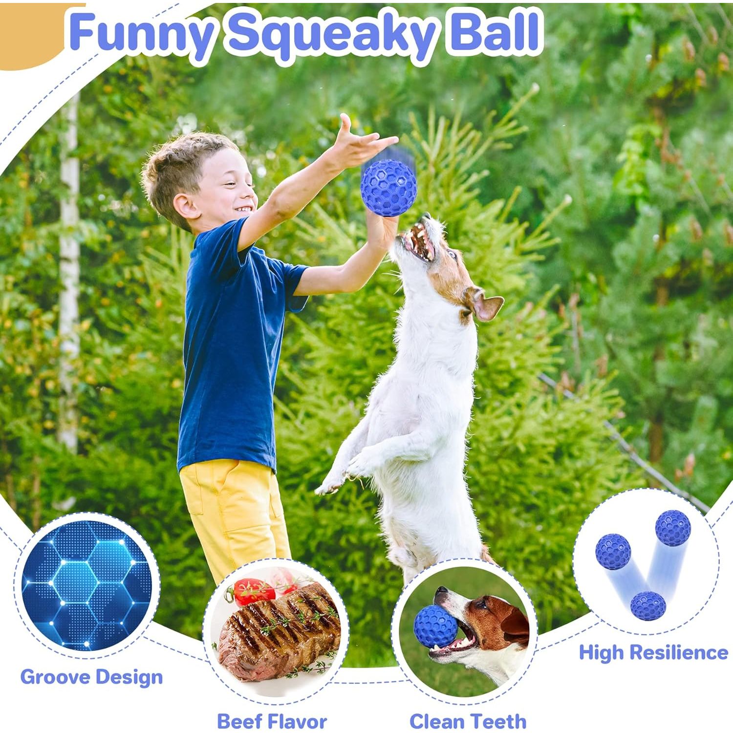 Indestructible Squeaky Dog Ball - Ideal for Large Breeds Waterproof for Outdoor Use