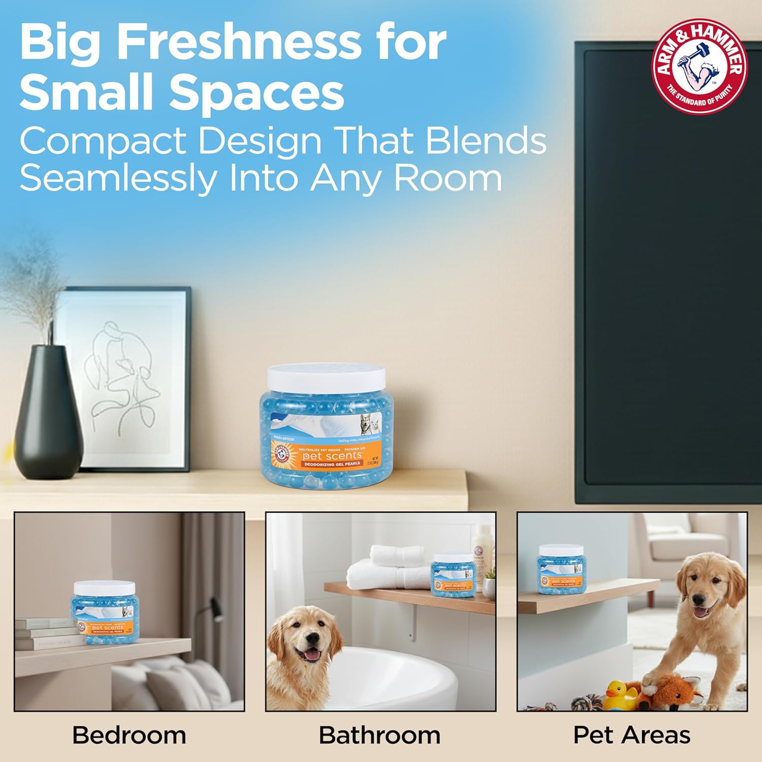  Pet Air Care Deodorizing Gel Beads, Long-Lasting Odor Eliminator for Rooms, Closets, and Small Spaces