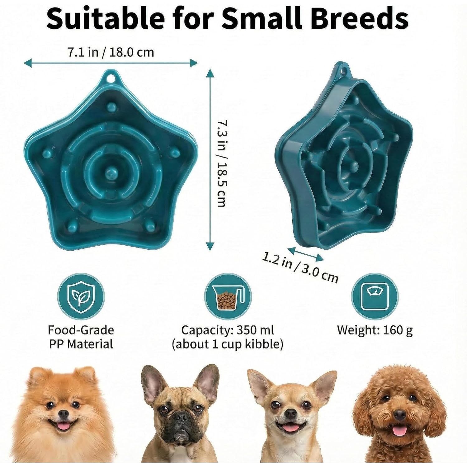 Pet Slow Feeder Bowl for Small Dogs 