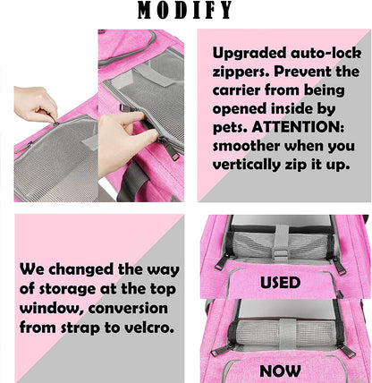 Spacious Pet Carrier – Soft Travel Bag for Medium to Large Cats & Small Dogs