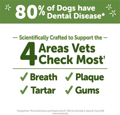 Wellness Veggie Sausage Dental Chews for Dogs, Natural Treats, Small Size Sticks, 28 Count