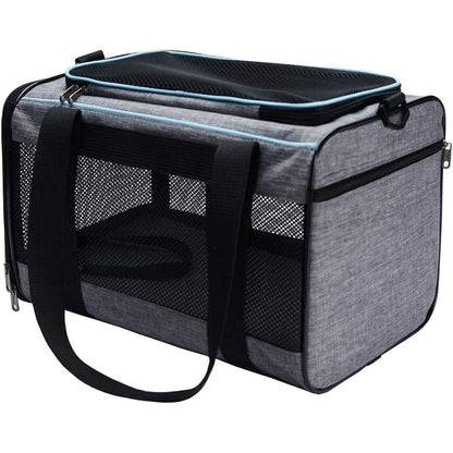 Soft-Sided Pet Carrier for Cats and Dogs up to 16 lbs - 17.5"x11"x11" Travel Bag for Pets