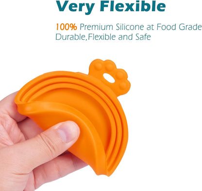 4-Pack Silicone Pet Can Lids – Universal Fit for 3 Can Sizes, BPA-Free & Dishwasher Safe (Blue, Green, Orange, Pink)