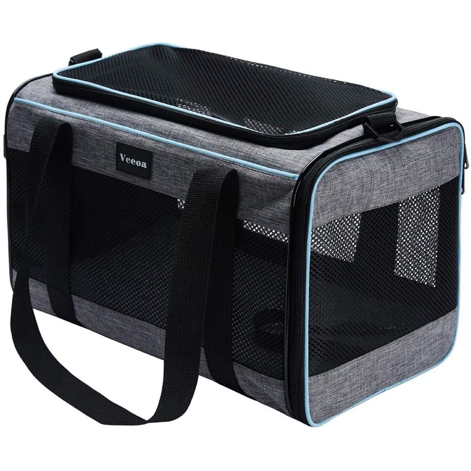 Soft-Sided Pet Carrier for Cats and Dogs up to 16 lbs - 17.5"x11"x11" Travel Bag for Pets