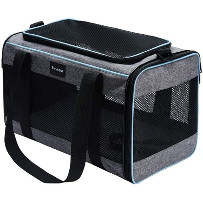 Soft-Sided Pet Carrier for Cats and Dogs up to 16 lbs - 17.5"x11"x11" Travel Bag for Pets