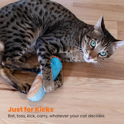 Cat toy, Loaf Kicker with Catnip and Dental Mesh, 6.5 inches