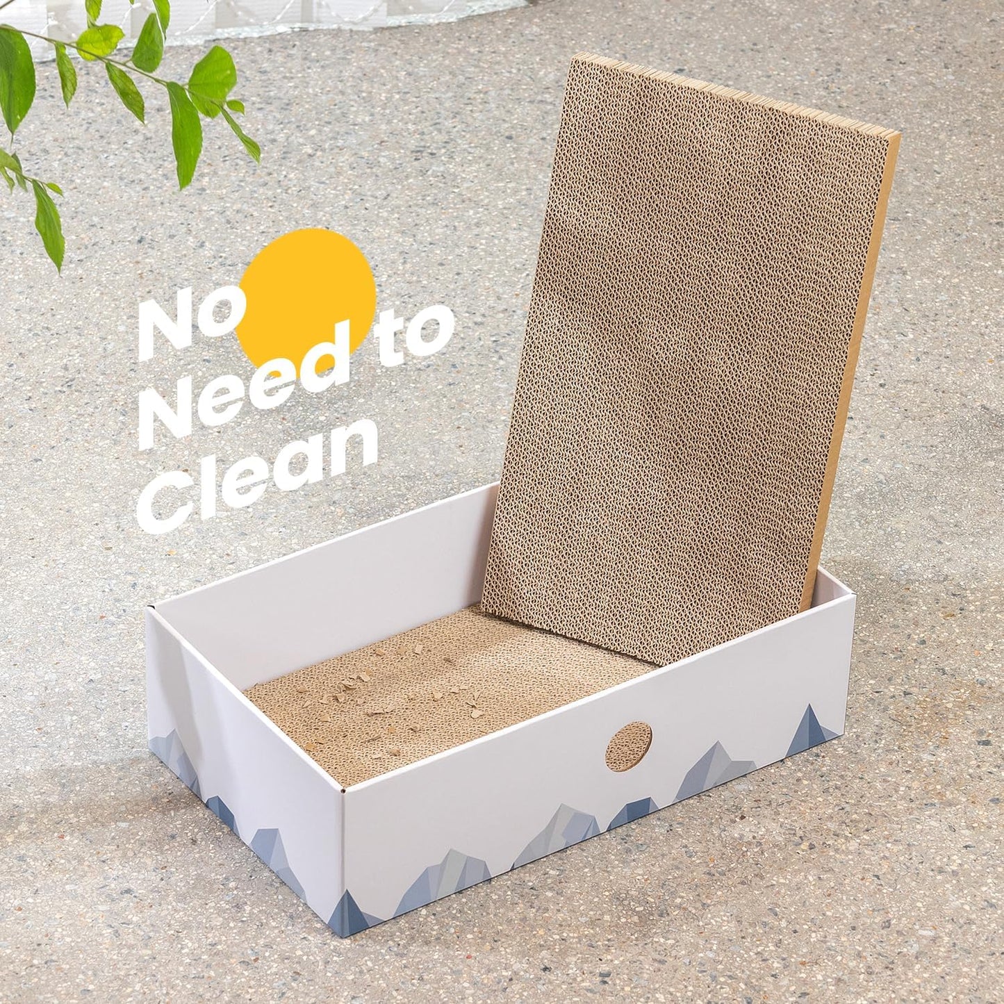 Heavy-Duty Double-Sided Cardboard Cat Scratcher Box and Lounger with Interactive Hole Design, Large Indoor Cat Bed