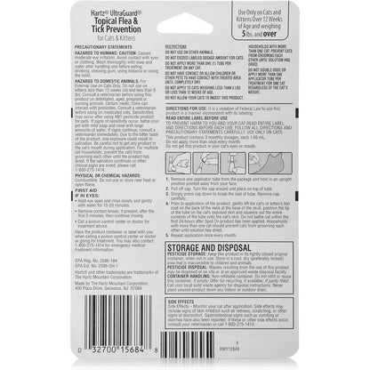 Ultraguard Topical Flea and Tick Prevention for Cats and Kittens - Three Monthly Treatments