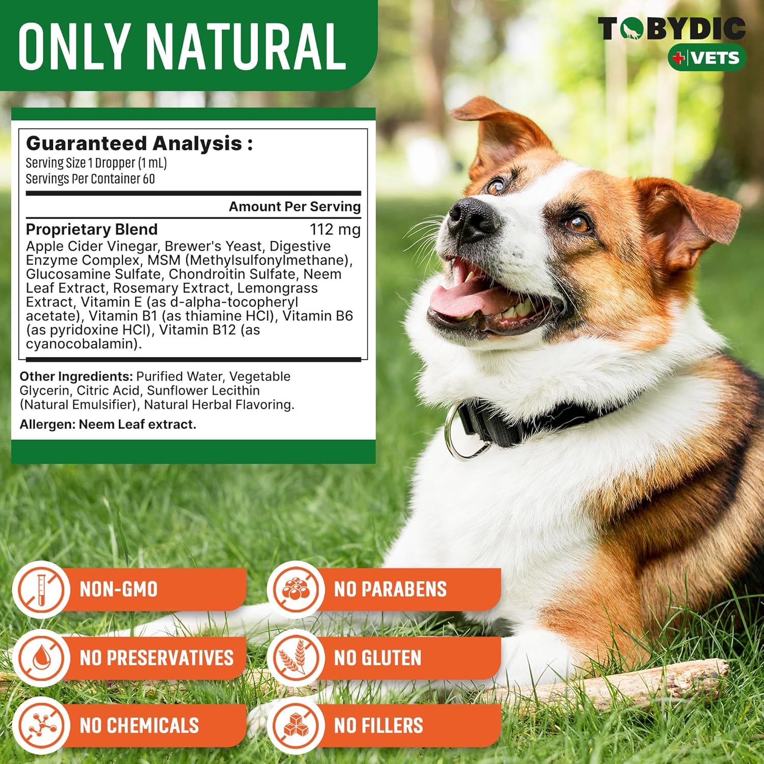 Natural Flea & Tick Prevention Multivitamin for Dogs and Cats - Made in the USA